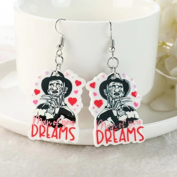 Horror Film Halloween Freddy Krueger Earrings - Picture 2 of 2